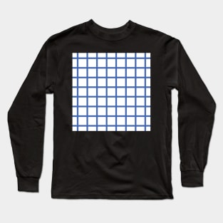 Retro style blue and white check Long Sleeve T-Shirt